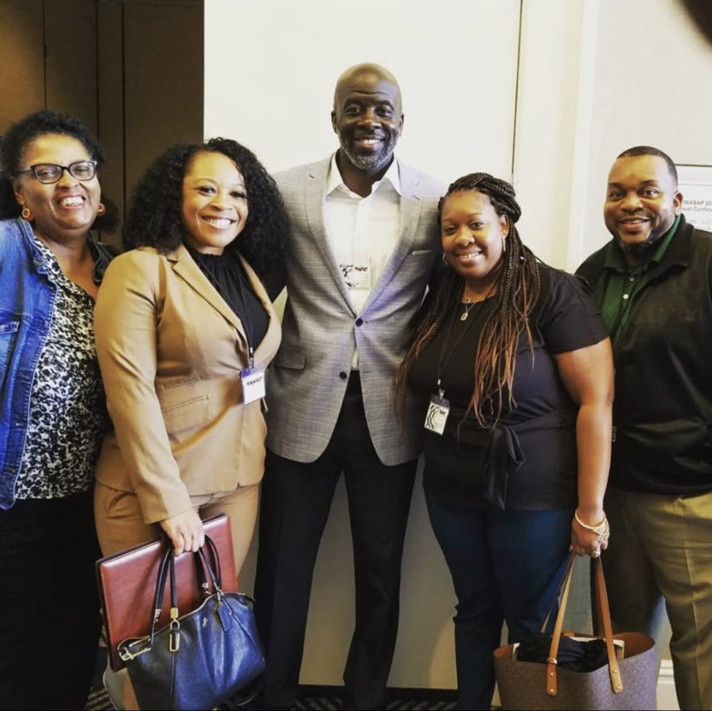 MasteryPrep Director of Instruction J. Kelly with a group at a conference
