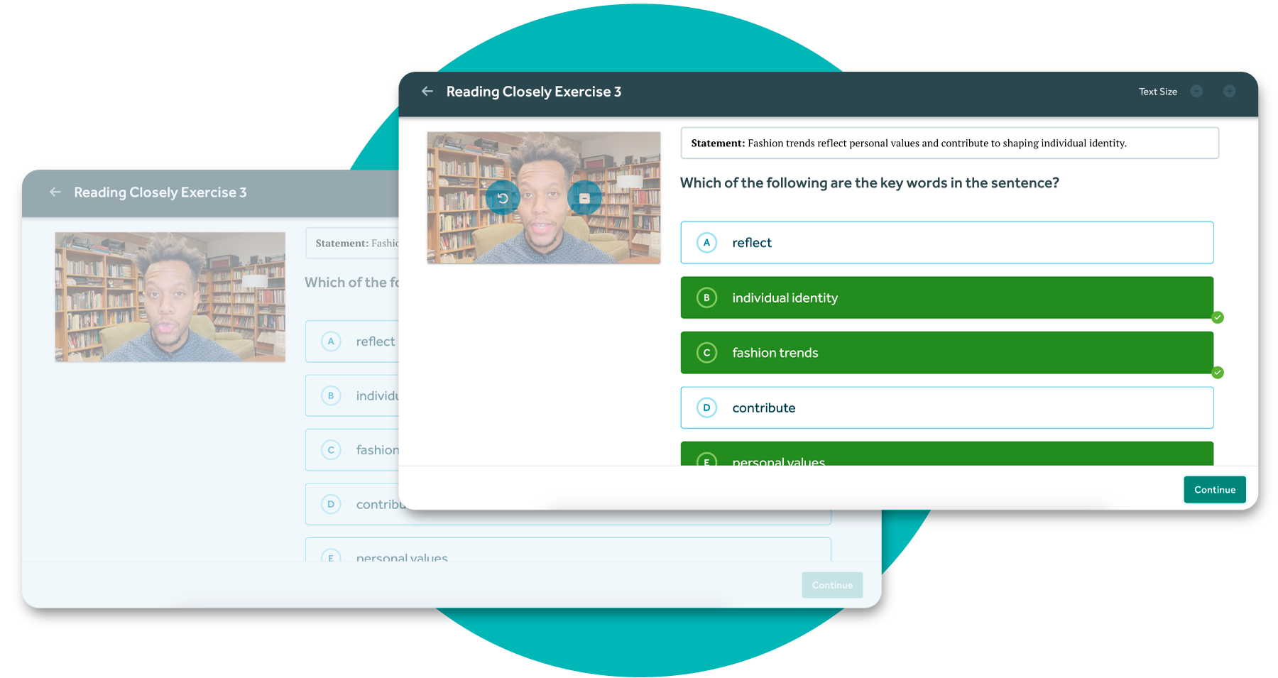 Computer ui of instant feedback on a Digitial SAT prep platform